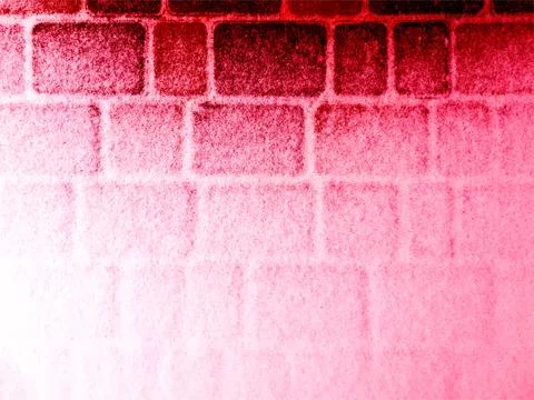 White and red vector grunge background of paving slabs covered with snow Stock Illustration