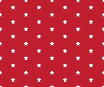 White and red vector seamless pattern with stars Illustrazione stock