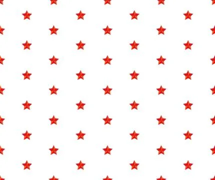 White and red vector seamless pattern with stars Stock Illustration