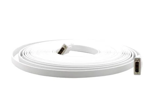 White and Silver Flat DVI Lead Stock Photos