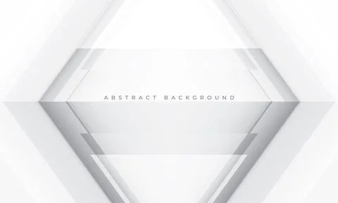 White and soft grey 3D geometric abstract background with rhombus frame. White Stock Illustration