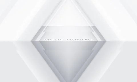 White and soft grey 3D geometric abstract background with rhombus frame. White Stock Illustration