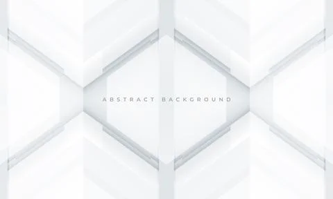 White and soft grey 3D geometric abstract background with rhombus frame. White Stock Illustration