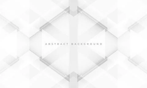 White and soft grey 3D geometric abstract background with rhombus frame. White Stock Illustration