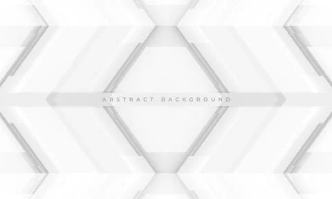 White and soft grey 3D geometric abstract background with rhombus frame. White Stock Illustration