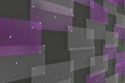 White and violet circular grates on dark grey background Ilustración de archivo