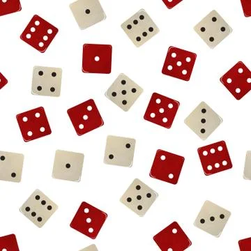 White and white dice. Stock Illustration