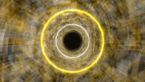 White and Yellow Pulsating Hypnotic Tunnel Background VJ Loop in 4K Stock Footage 263037220