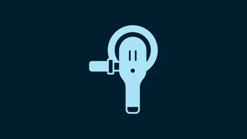 White Angle grinder icon isolated on blue background. 4K Video motion graphic Stock Footage 229559073
