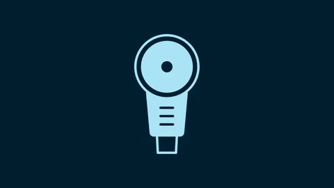 White Angle grinder icon isolated on blue background. 4K Video motion graphic Stock Footage 229559195