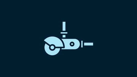 White Angle grinder icon isolated on blue background. 4K Video motion graphic Stock Footage 230045231