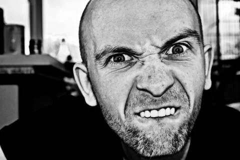 White angry man Foto stock