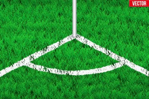 White angular lines on grass field Stock Illustration