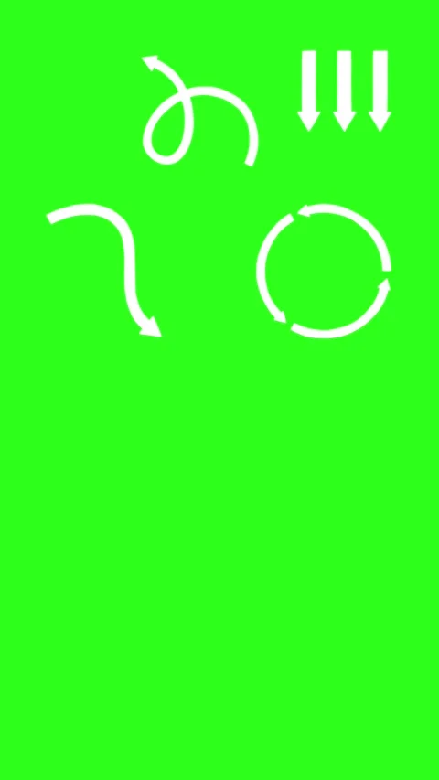 White Animated Arrow Set Expanding on Green Background Stock Footage 341538462