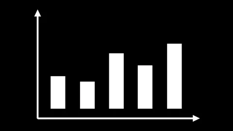 White animated bar chart graph Stock Footage 327107939