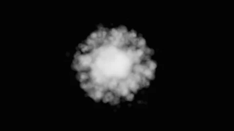 White animated fluffy realistic cloud render in motion on black Stock Footage 304364026