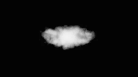 White animated fluffy realistic cloud render in motion on black Stock Footage 304364041