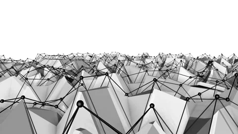 White animated low poly background. 3d render Stock Footage 118327428