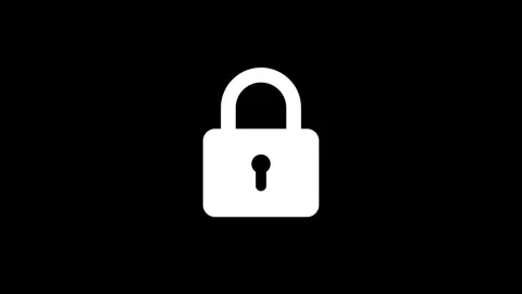 White animated padlock icon unlocking Stock Footage 330498405