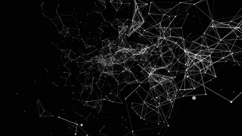 White animated particles on a black background. abstract futuristic composition. Stock-Footage 96587114