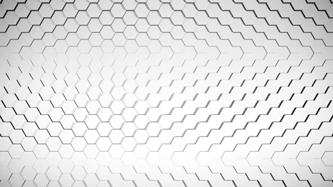 White animated three dimensional hexagon grid. Stock Footage 155724330