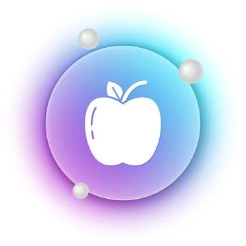 White Apple icon isolated on white background. Fruit with leaf symbol. Blue.. イラスト素材