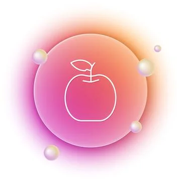 White Apple icon isolated on white background. Fruit with leaf symbol. Oran.. イラスト素材
