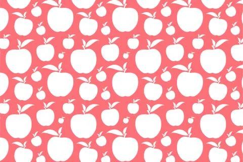 White apple shape. Fruit shape pattern on a pink background Stock Illustration