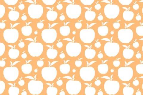 White apple shape. Fruit shape pattern on a orange background Stock Illustration