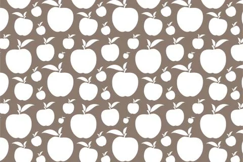 White apple shape. Fruit shape pattern on a gray background Stock-Illustration