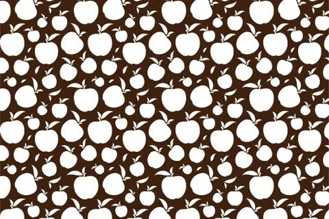 White apple shape. Fruit shape pattern on a brown background Stock Illustration