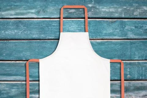 White apron on blue Stock Photos