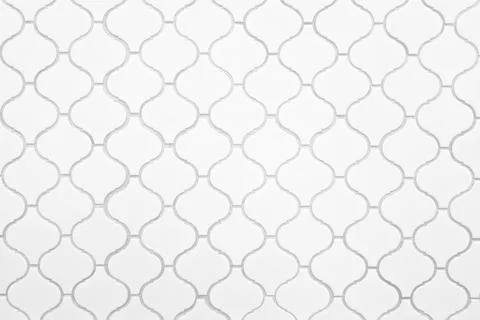 White Arabesque Mosaic Tile Pattern Background. Stock Photos