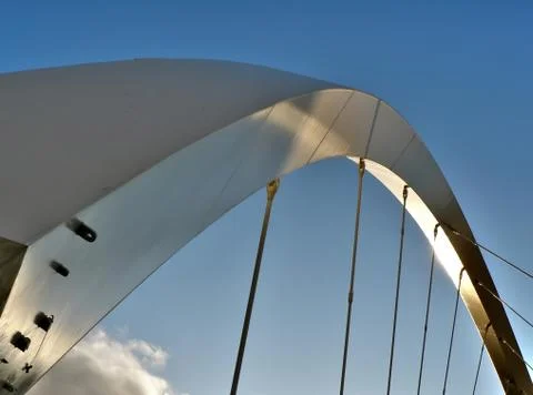 White arch bridge Foto stock