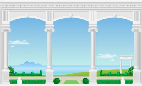 White arch of the palace Stock Illustration
