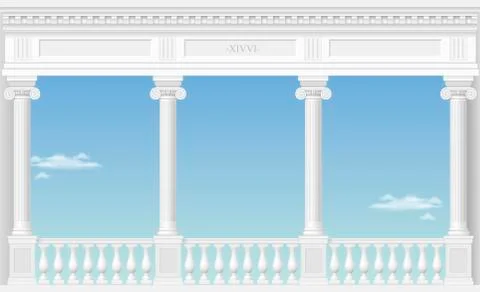 White arch of the palace Stock Illustration