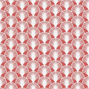 White arch on red pink background arabic pattern seamless background Stock Illustration