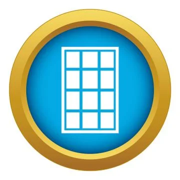 White arched window icon blue vector isolated Stock Illustration