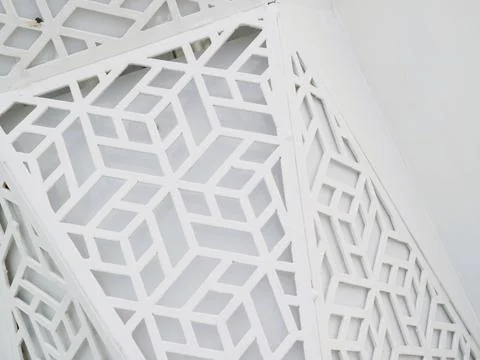 White architectural details with geometric patterns background 스톡 사진