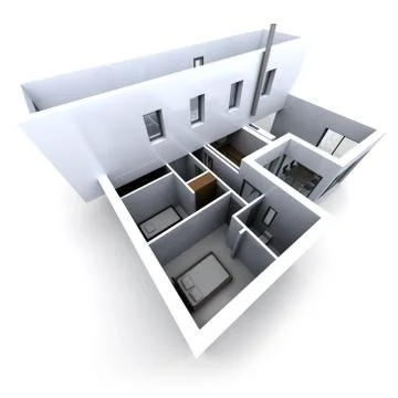 White architectural model Stock Illustration