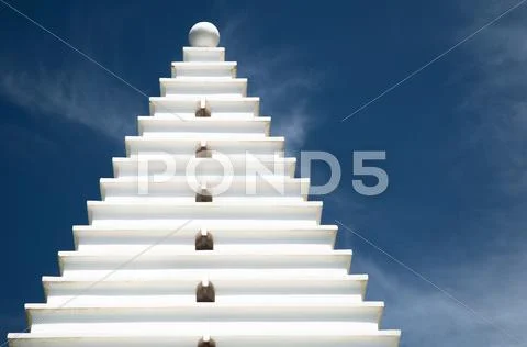 White architecture on blue, horizontal Stock Photos