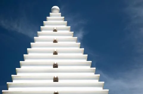 White architecture on blue, horizontal Stock-Fotos