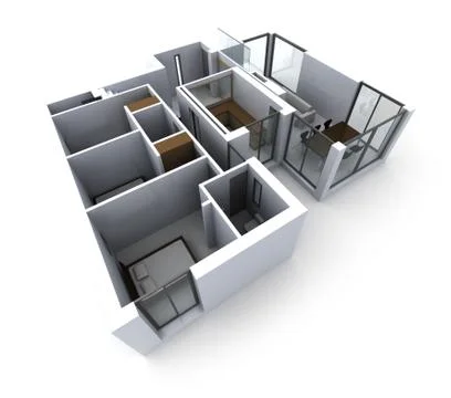 White architecture model Stock Illustration