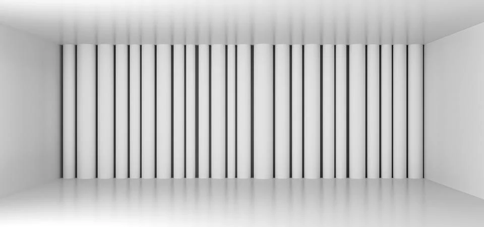 White Architecture vertical column 3D rendering. Stock Illustration