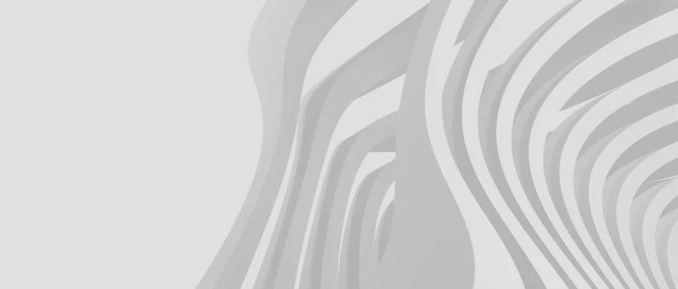 White Architecture Wave Background 3D Render Illustrazione stock