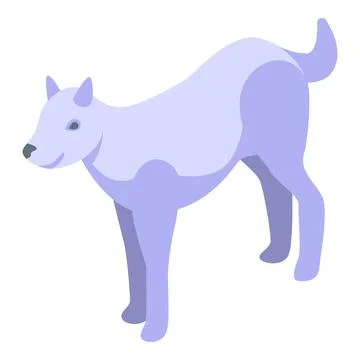 White arctic wolf standing isometric view Stock Illustration