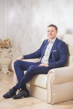 White armchair groom Stock Photos