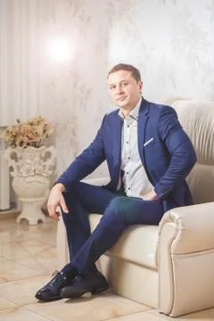 White armchair groom Stock Photos