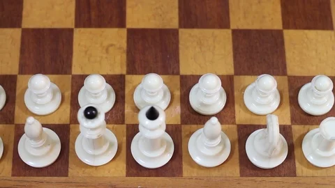 White army on the chessboard Stock Footage 77278812