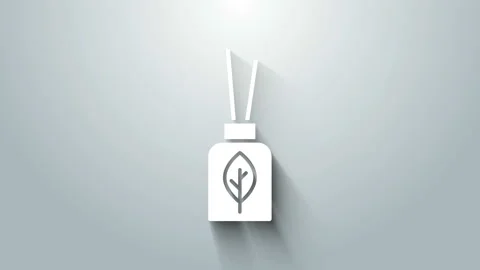White Aroma diffuser icon isolated on grey background. Glass jar different with Stock Footage 145918309